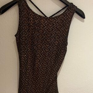 A. Byer Black and Gold Sleeveless Top